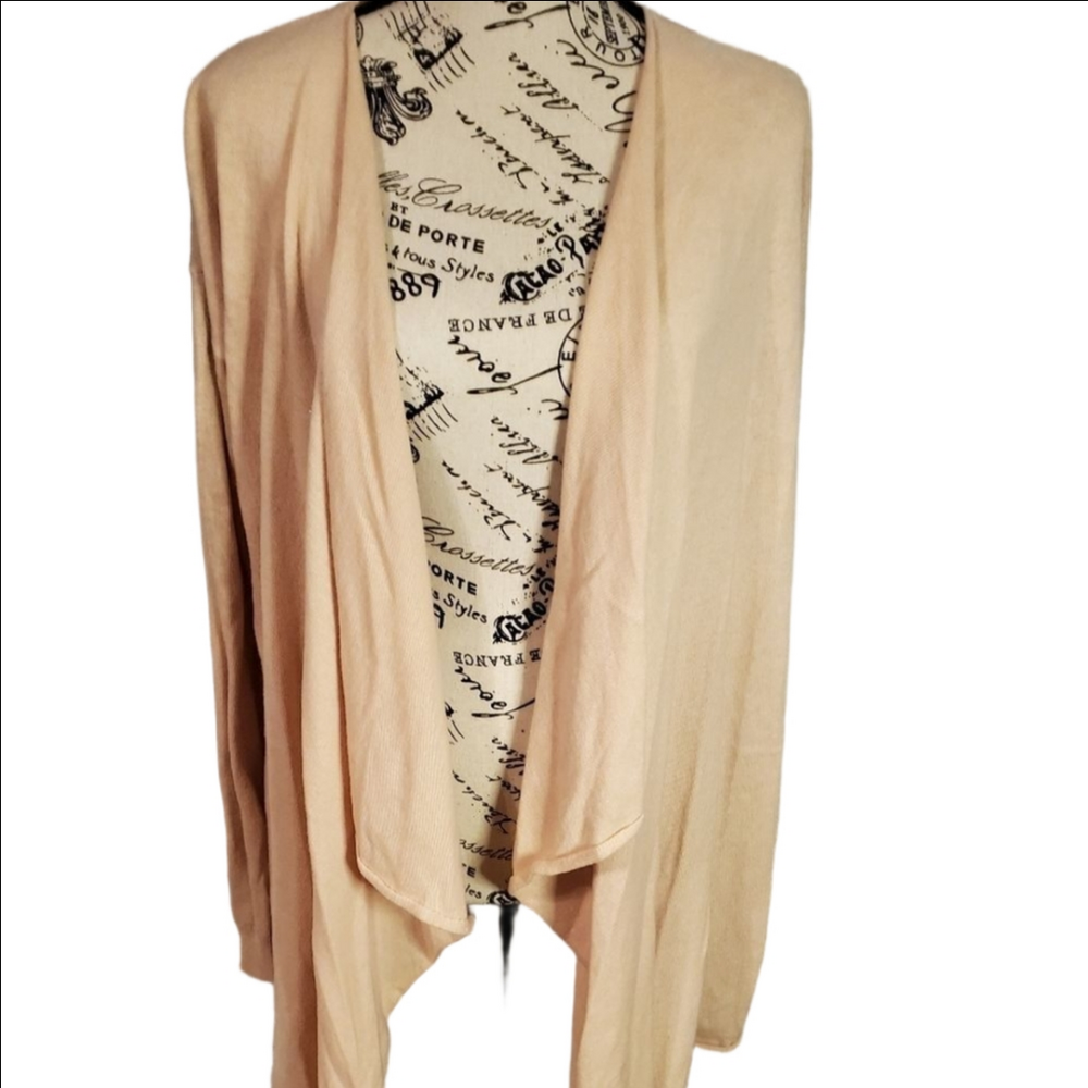Just Fab Peach Orange Cardigan Sweater Large